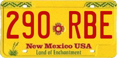 NM license plate 290RBE