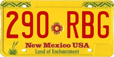 NM license plate 290RBG