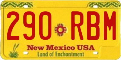 NM license plate 290RBM