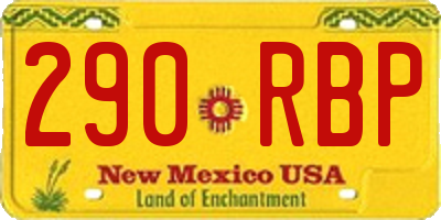 NM license plate 290RBP