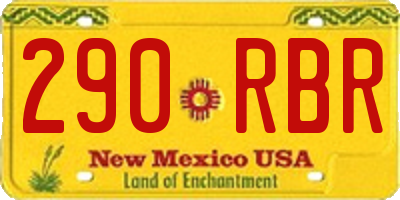 NM license plate 290RBR