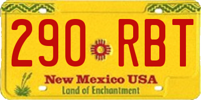 NM license plate 290RBT