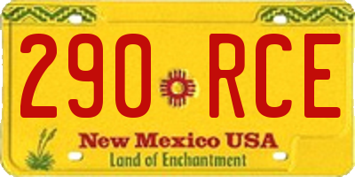 NM license plate 290RCE