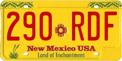 NM license plate 290RDF
