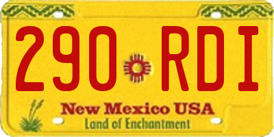 NM license plate 290RDI