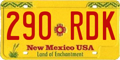 NM license plate 290RDK