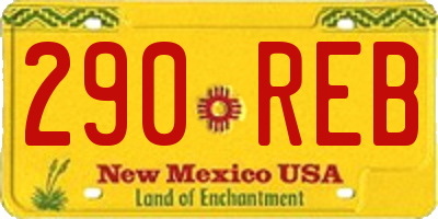 NM license plate 290REB