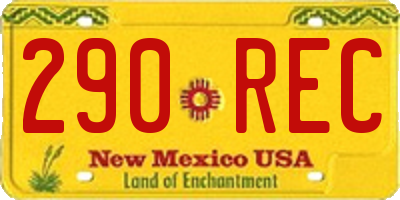 NM license plate 290REC