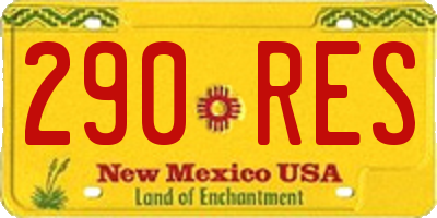 NM license plate 290RES