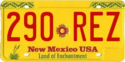 NM license plate 290REZ