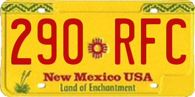 NM license plate 290RFC