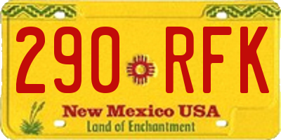 NM license plate 290RFK