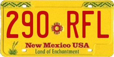 NM license plate 290RFL