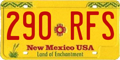 NM license plate 290RFS
