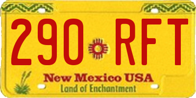 NM license plate 290RFT