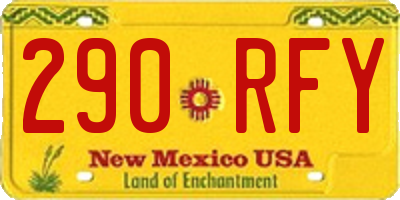 NM license plate 290RFY