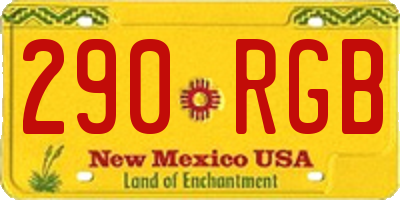 NM license plate 290RGB