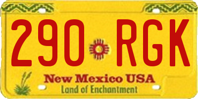 NM license plate 290RGK