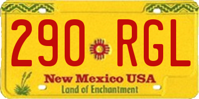 NM license plate 290RGL