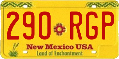 NM license plate 290RGP