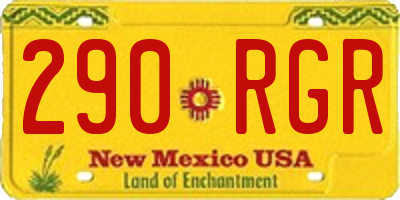 NM license plate 290RGR