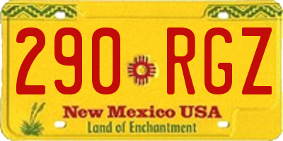 NM license plate 290RGZ