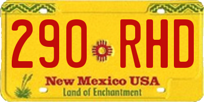 NM license plate 290RHD