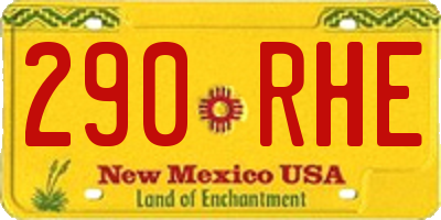 NM license plate 290RHE