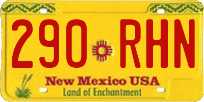 NM license plate 290RHN