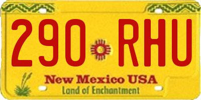 NM license plate 290RHU