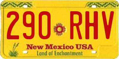 NM license plate 290RHV