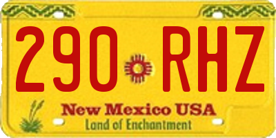 NM license plate 290RHZ