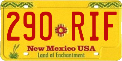 NM license plate 290RIF