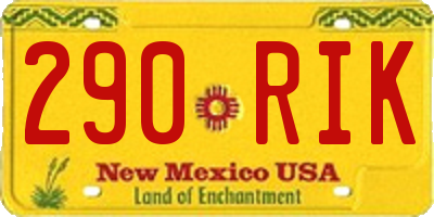 NM license plate 290RIK