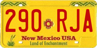 NM license plate 290RJA