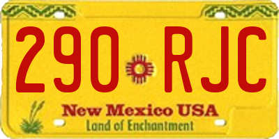 NM license plate 290RJC