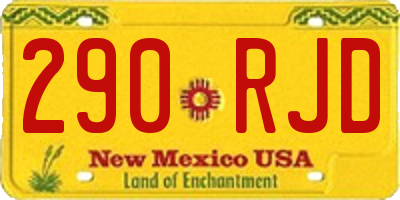 NM license plate 290RJD