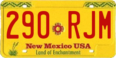 NM license plate 290RJM