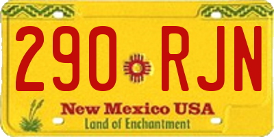 NM license plate 290RJN