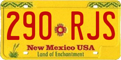 NM license plate 290RJS