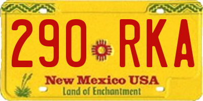 NM license plate 290RKA