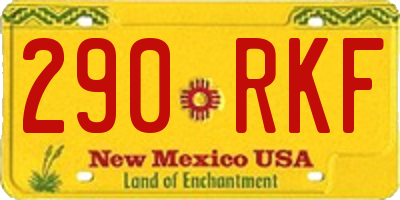 NM license plate 290RKF