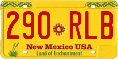 NM license plate 290RLB