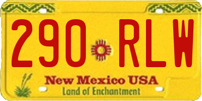 NM license plate 290RLW