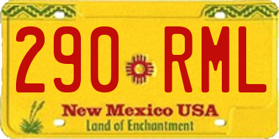 NM license plate 290RML