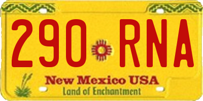 NM license plate 290RNA