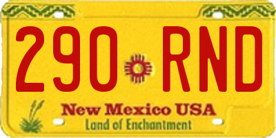 NM license plate 290RND