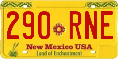 NM license plate 290RNE