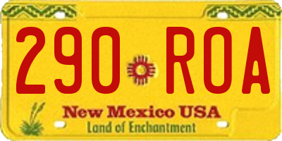 NM license plate 290ROA