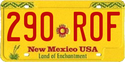 NM license plate 290ROF